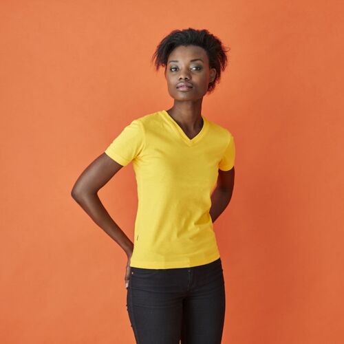 Naisten Luomu T-paita v-aukko Thumbnail